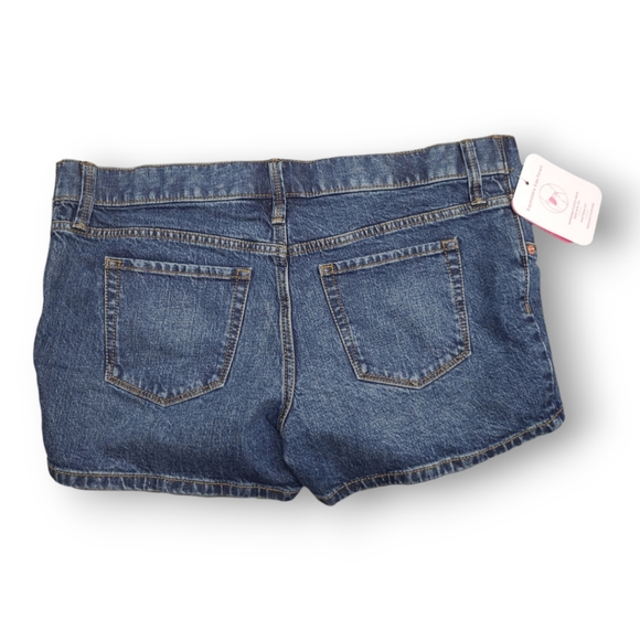 ISABEL MATERNITY SHORTS WOMEN 4 MIDI SHORT BLUE DENIM EXPANDABLE SIDE PANEL NEW - Picture 4 of 11